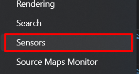 Showing Sensors tool in the 'More Tools' list